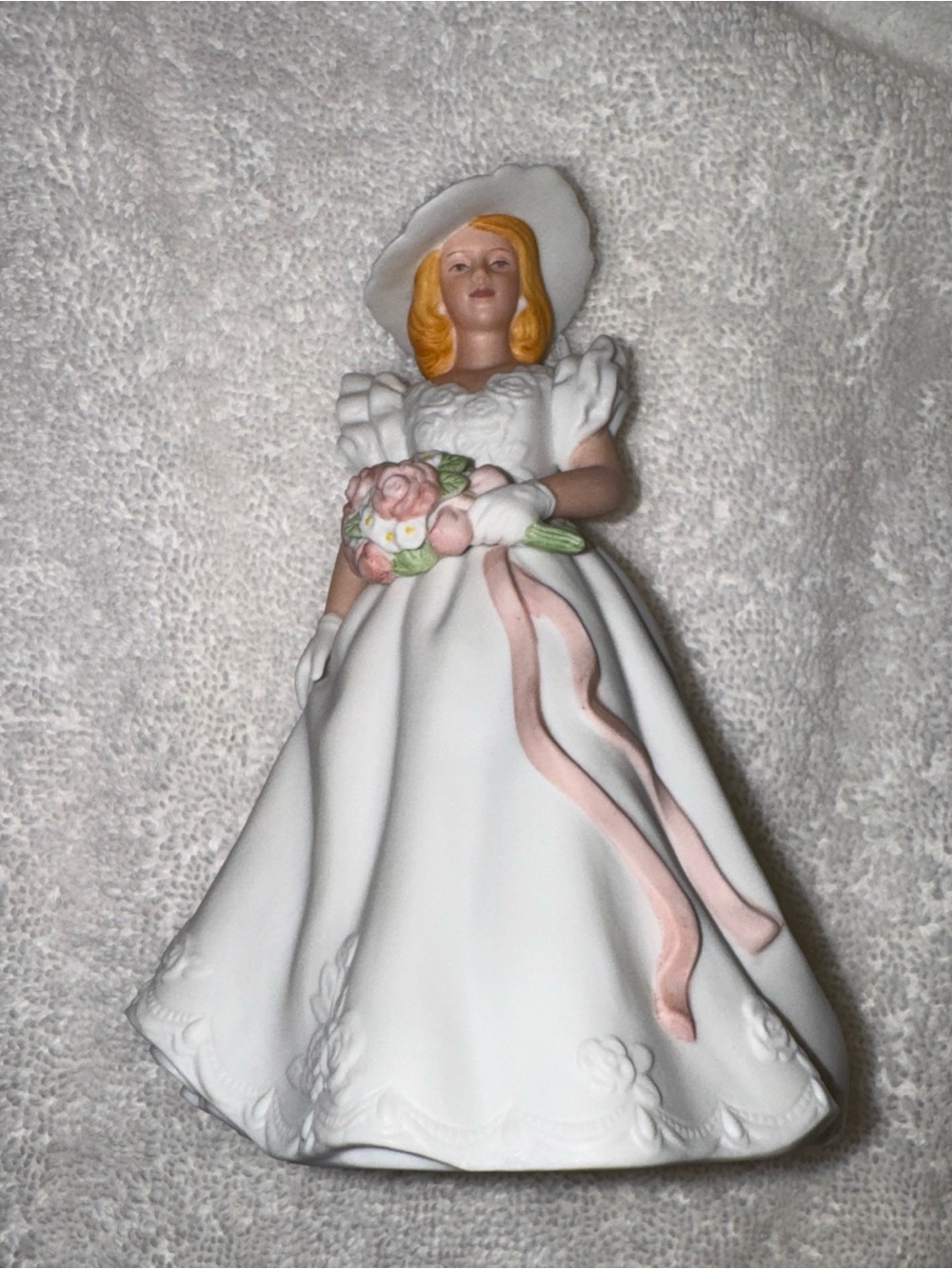 Avon White and Pink Porcelain Bride Figurine